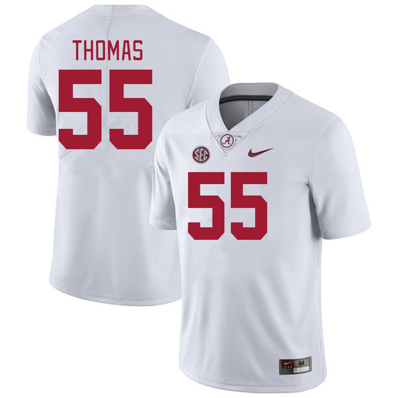 #55 Derrick Thomas Alabama Crimson Tide Jerseys Football Stitched-White